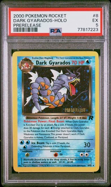 2000 Pokemon Rocket Prerelease Dark Gyarados-Holo #8 card image