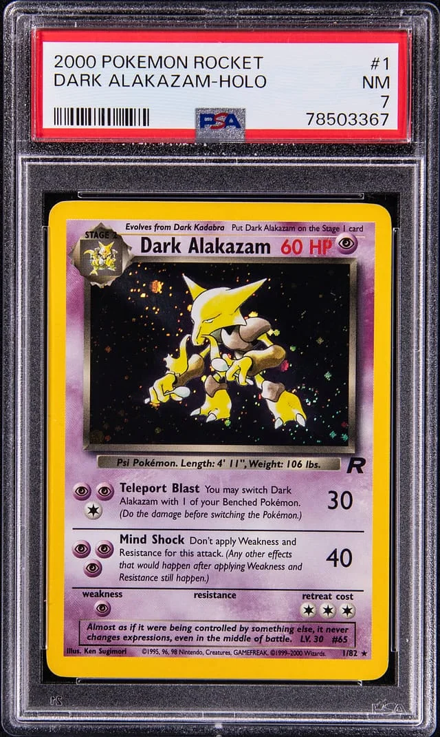 2000 Pokemon Rocket Rare Holofoil Dark Alakazam #1 card image