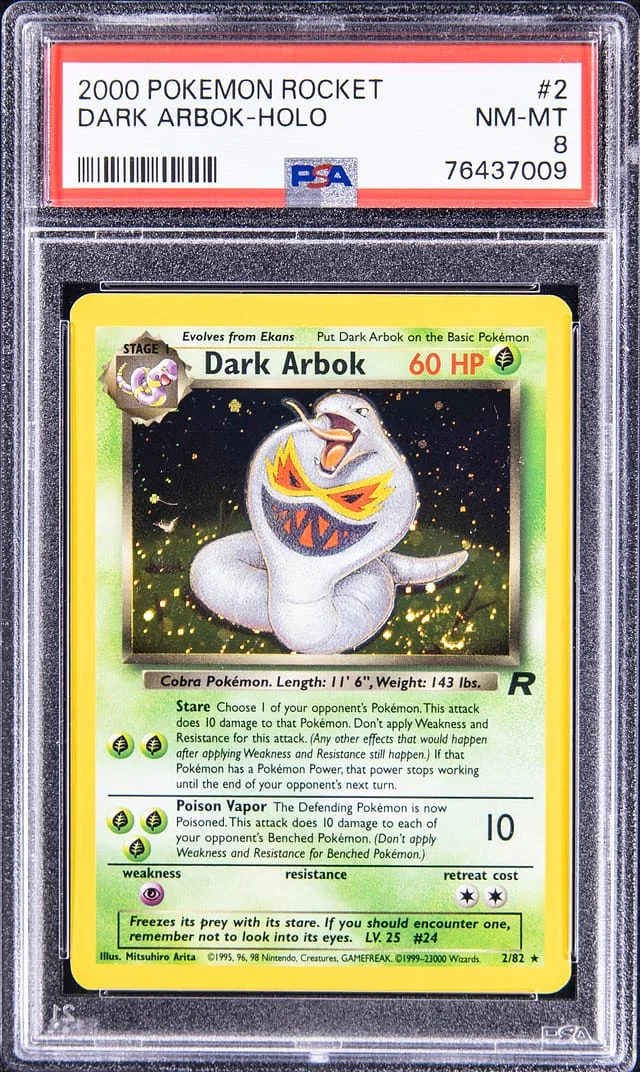 2000 Pokemon Rocket Rare Holofoil Dark Arbok #2 card image