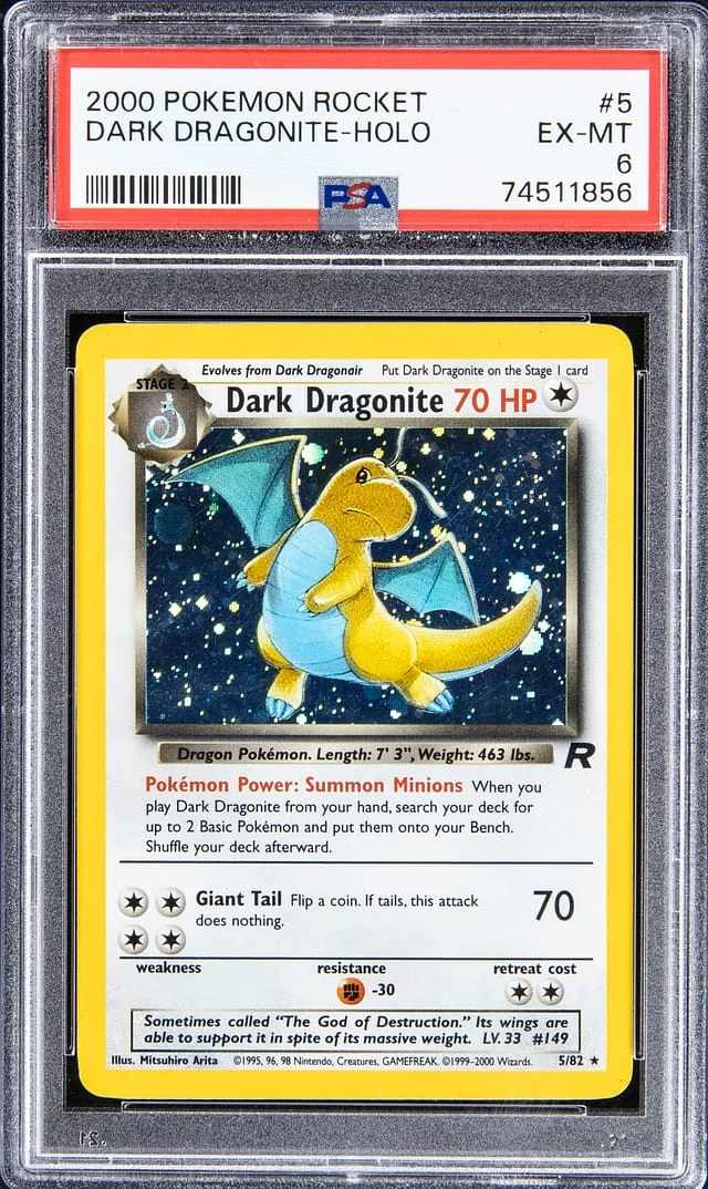 2000 Pokemon Rocket Rare Holofoil Dark Dragonite #5 card image