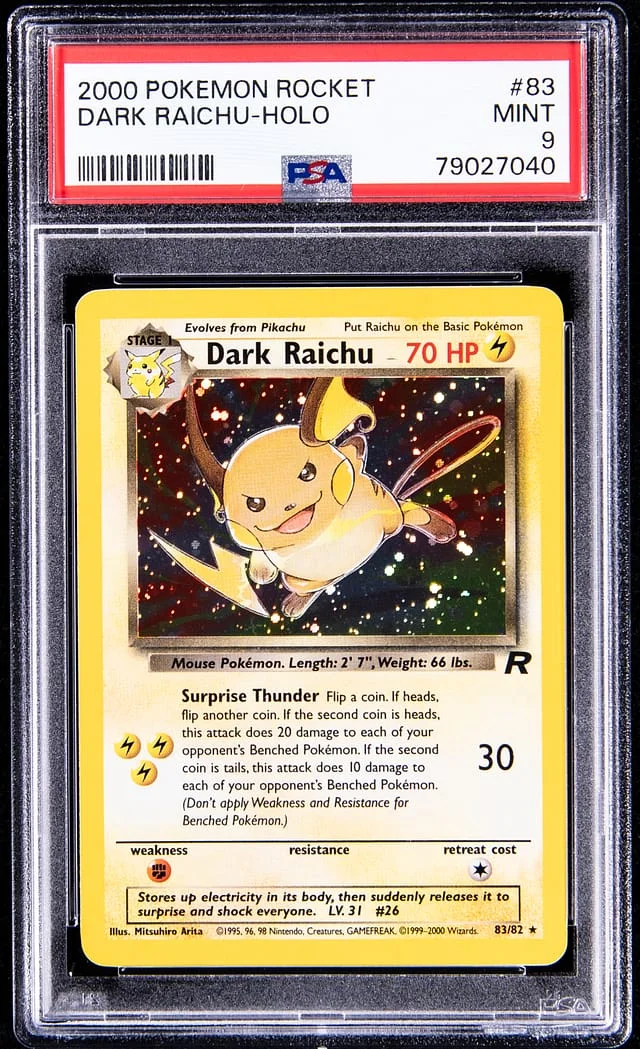 2000 Pokemon Rocket Rare Holofoil Dark Raichu #83 card image