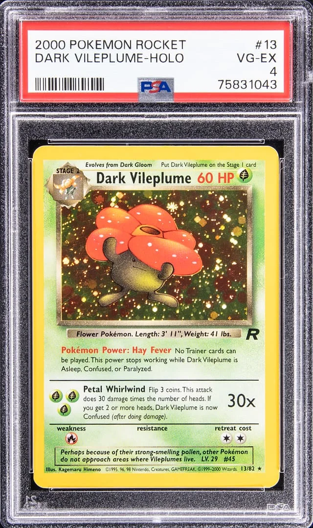 2000 Pokemon Rocket Rare Holofoil Dark Vileplume #13 card image