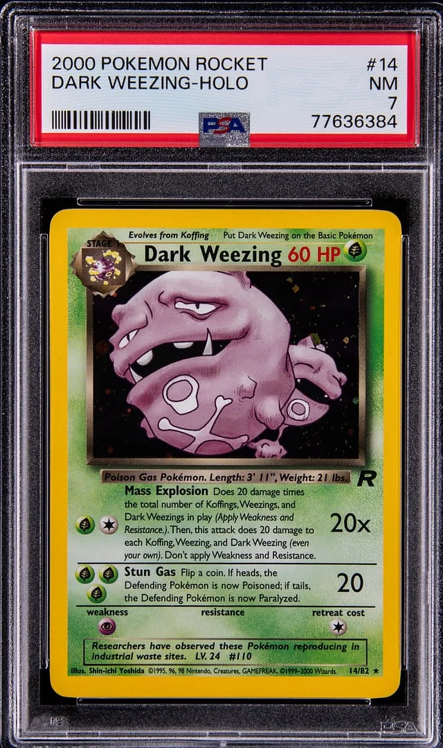 2000 Pokemon Rocket Rare Holofoil Dark Weezing #14 card image