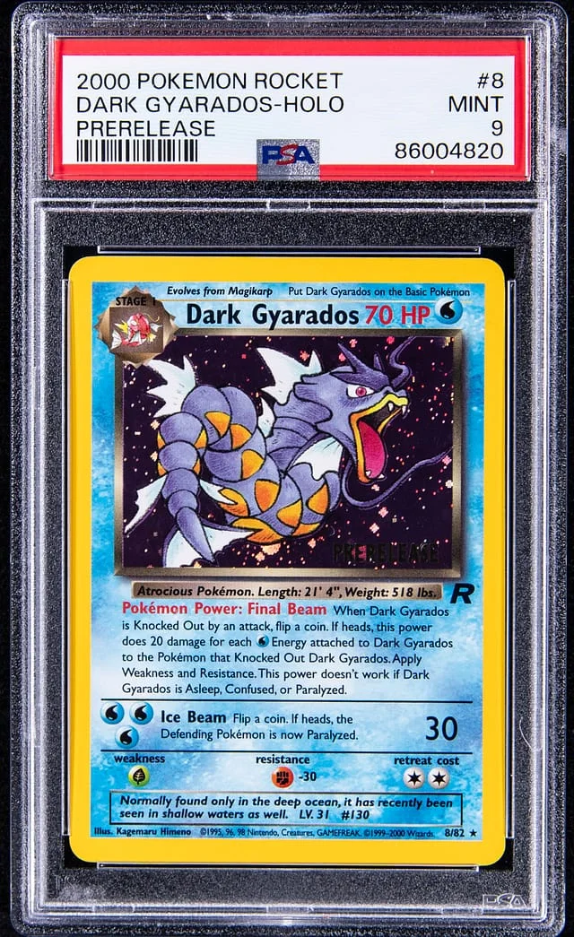 2000 Pokemon Rocket Rare Holofoil Prerelease Gyarados #8 card image