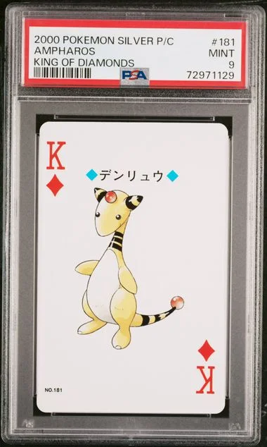 2000 Pokemon Silver Playing Cards King Of Diamonds Ampharos #181 card image