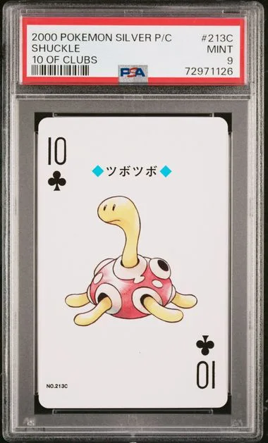2000 Pokemon Silver Version Playing Cards 10 Of Clubs Shuckle #213C card image