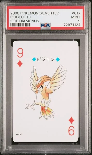 2000 Pokemon Silver Version Playing Cards 9 Of Diamonds Pidgeotto #17 card image