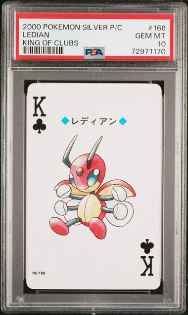 2000 Pokemon Silver Version Playing Cards King Of Clubs Ledian #166 card image