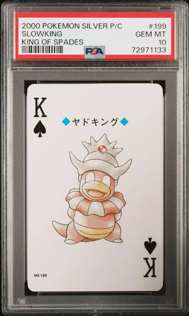 2000 Pokemon Silver Version Playing Cards King Of Spades Slowking #199 card image