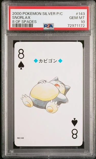 2000 Pokemon Silver Version Playing Cards Snorlax, 8 Of Spades #143 card image