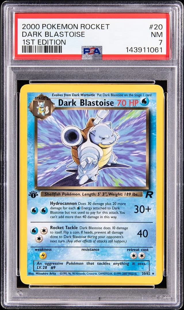 2000 Pokemon Team Rocket 1st Edition Blastoise #20 card image