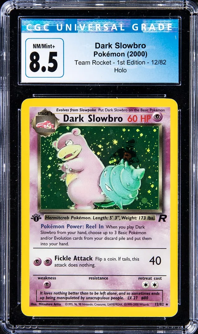 2000 Pokemon Team Rocket 1st Edition Holofoil Dark Slowbro #12 card image