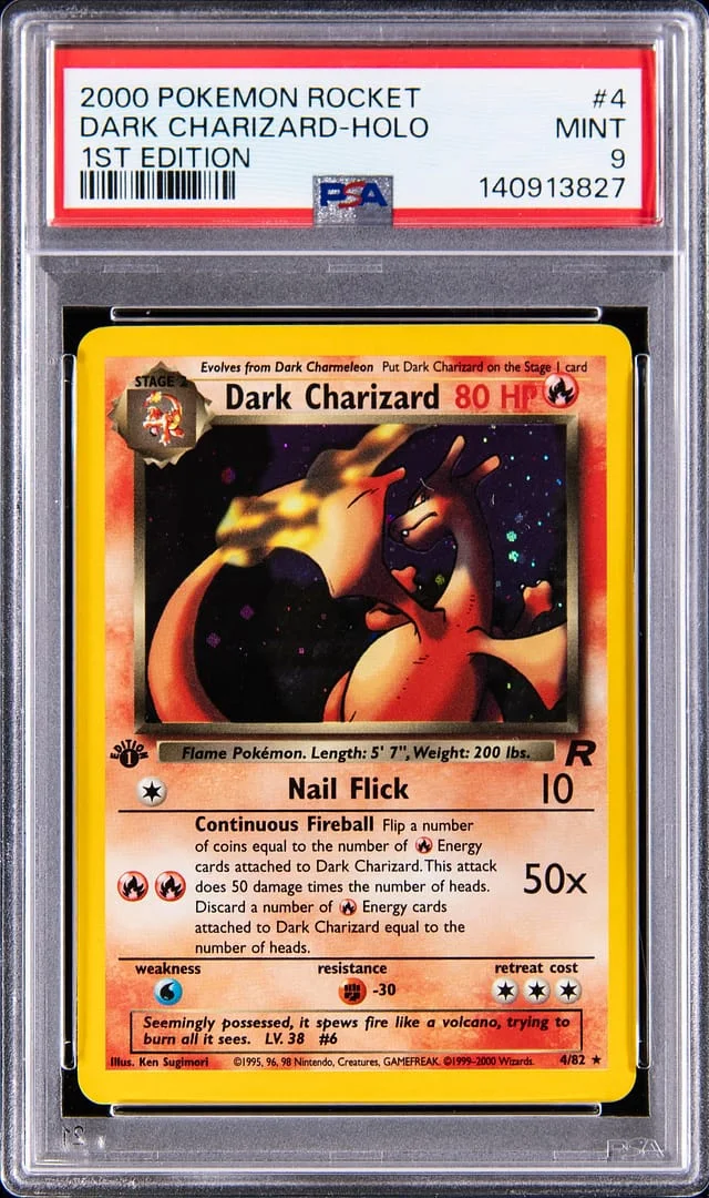 2000 Pokemon Team Rocket 1st Edition Rare Holo Dark Charizard #4 card image