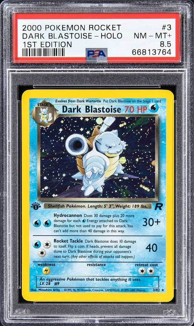 2000 Pokemon Team Rocket 1st Edition Rare Holofoil Dark Blastoise #3 card image