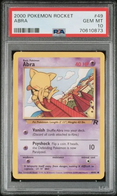 2000 Pokemon Team Rocket Abra #49 card image