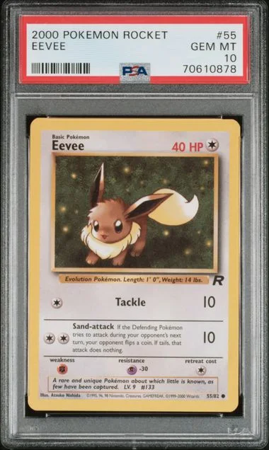 2000 Pokemon Team Rocket Eevee #55 card image