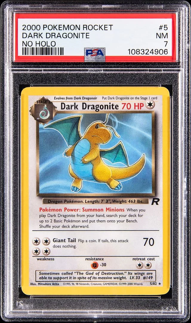2000 Pokemon Team Rocket No Holo Dark Dragonite #5 card image