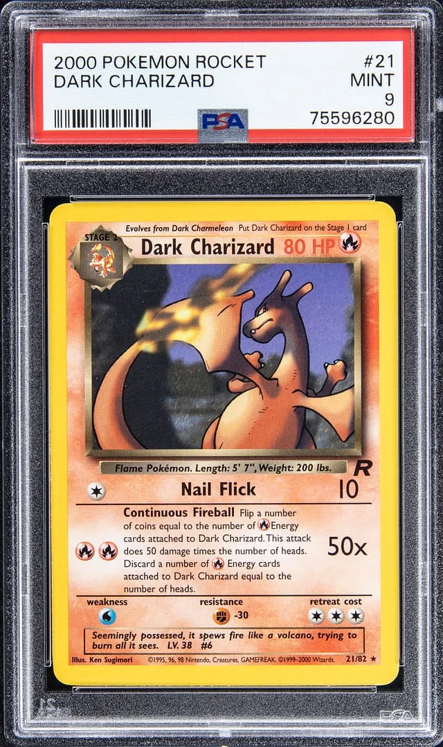 2000 Pokemon Team Rocket Rare Dark Charizard #21 card image