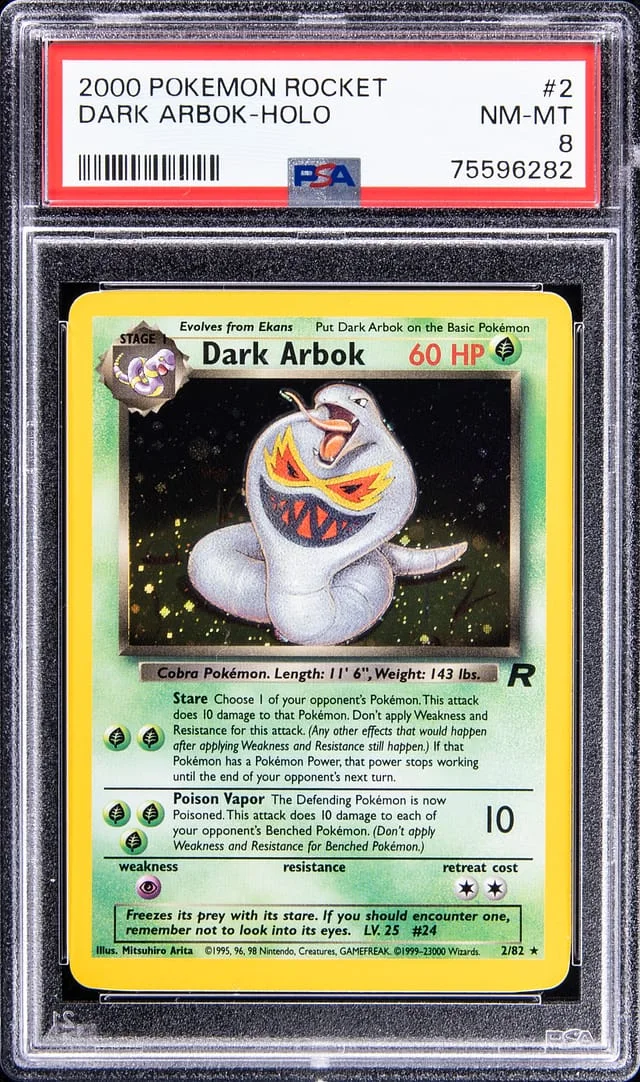 2000 Pokemon Team Rocket Rare Holofoil Dark Arbok #2 card image