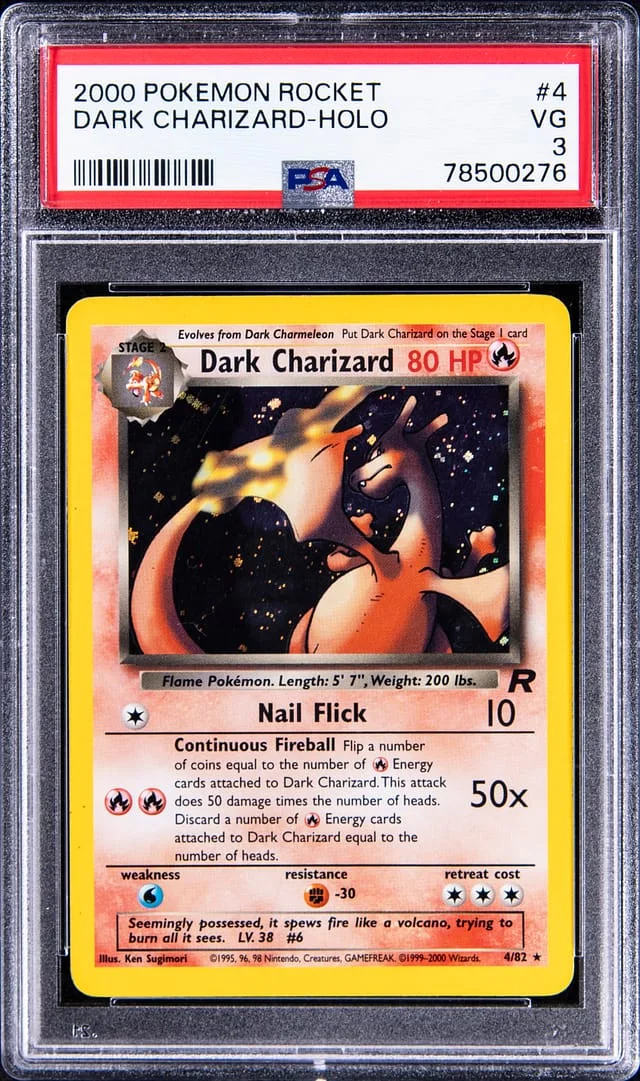 2000 Pokemon Team Rocket Rare Holofoil Dark Charizard #4 card image