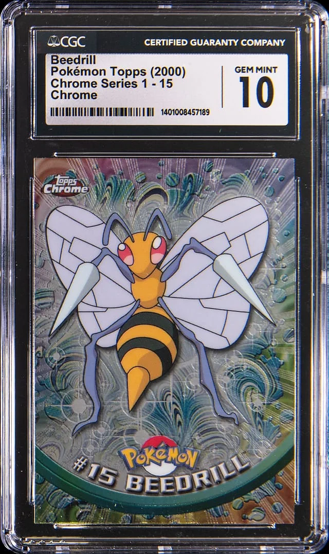 2000 Pokemon Topps Chrome Series 1 Chrome Holo Beedrill #15 card image
