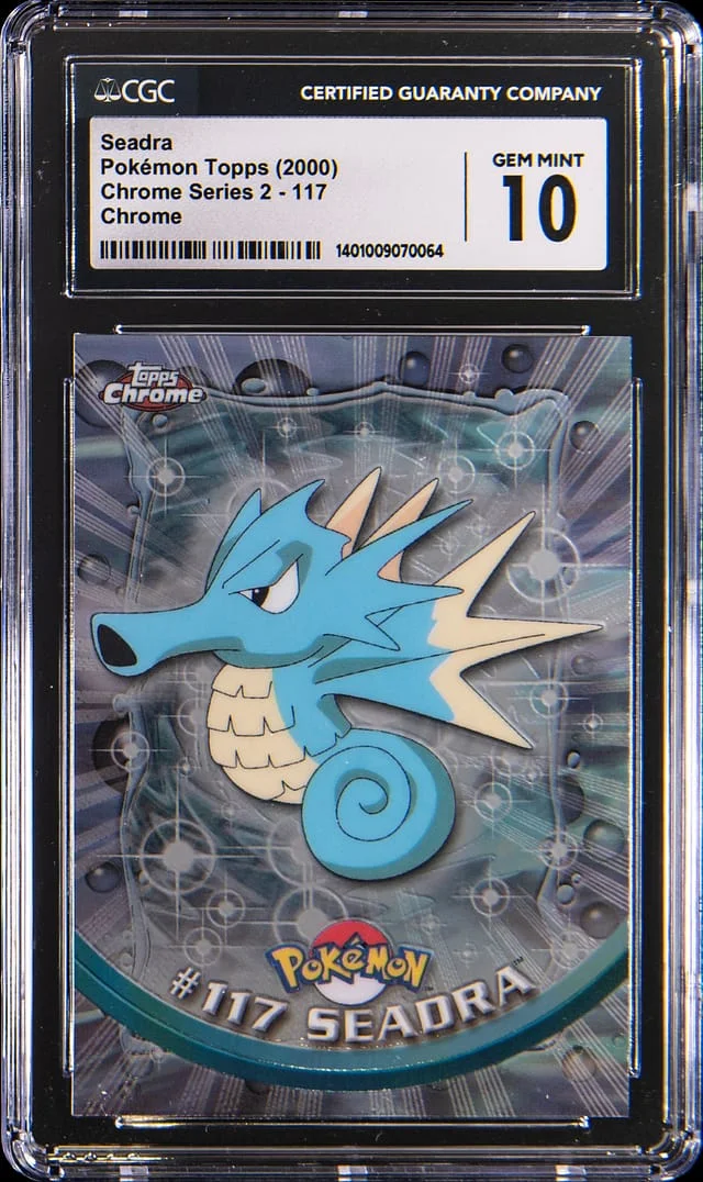 2000 Pokemon Topps Chrome Series 2 Chrome Holo Seadra #117 card image
