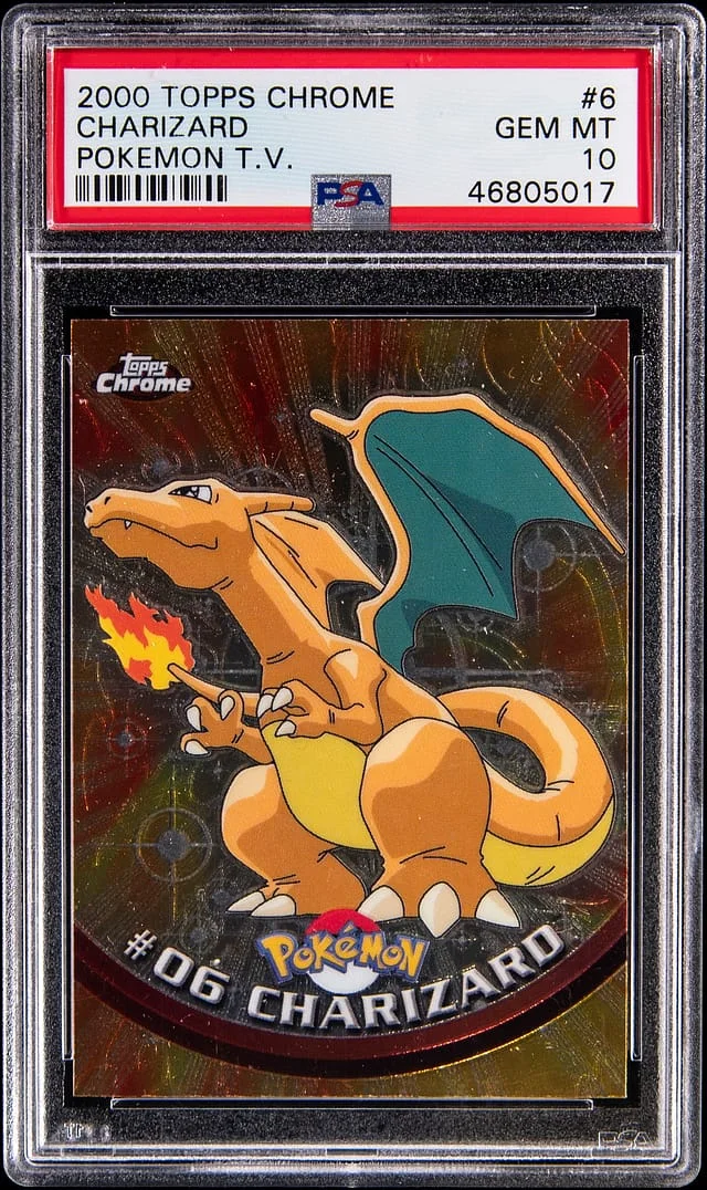 2000 Pokemon Topps Chrome T.V. Holo Charizard #6 card image
