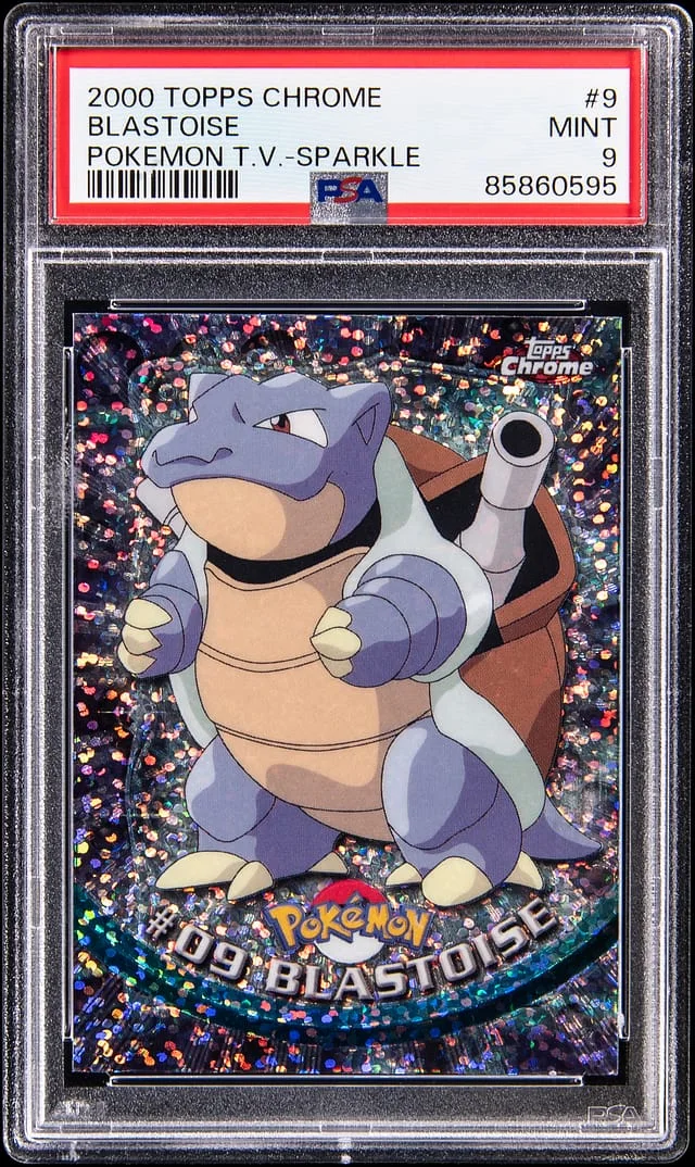 2000 Pokemon Topps Chrome T.V. Series Sparkle Blastoise #9 card image