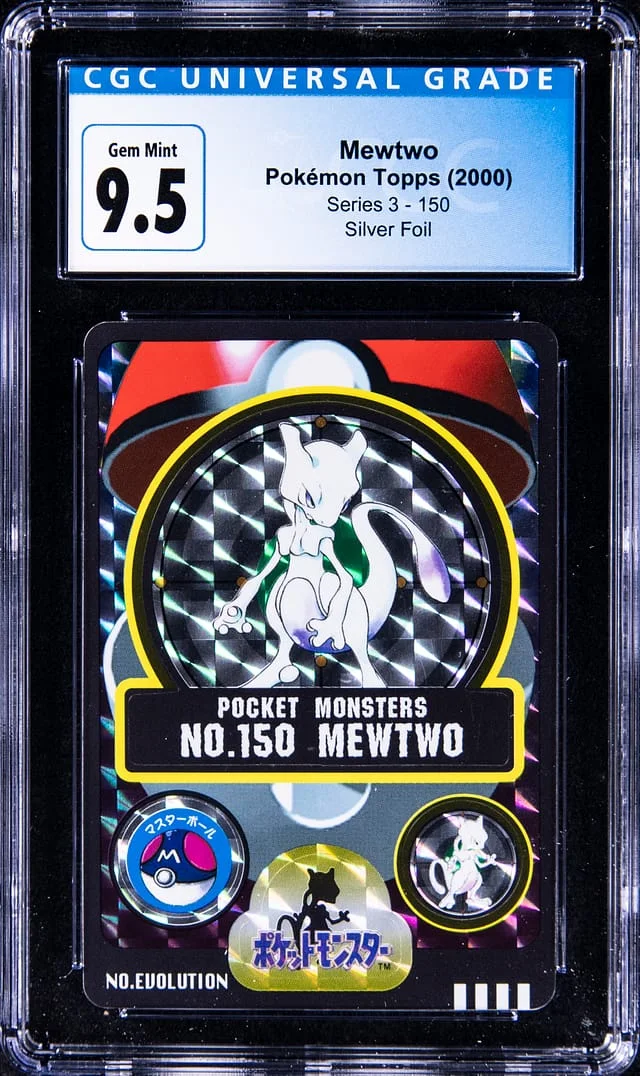 2000 Pokemon Topps Series 3 Silver Foil Mewtwo #150 card image