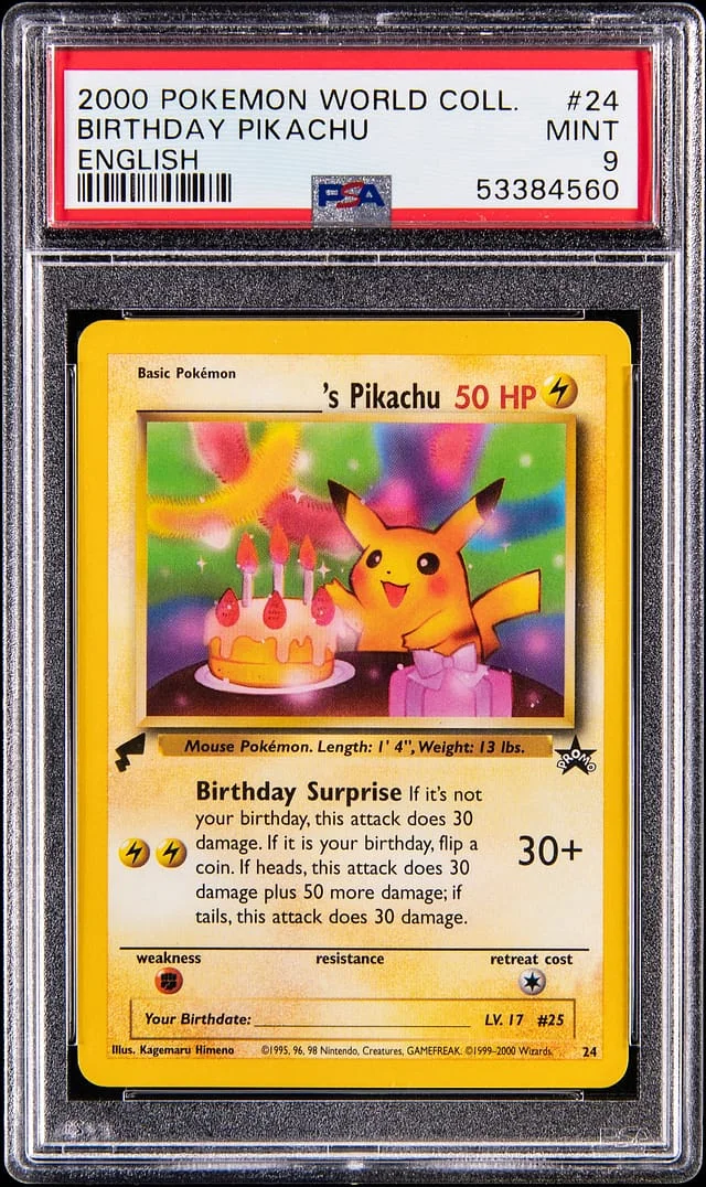 2000 Pokemon World Collection Birthday Pikachu #24 card image