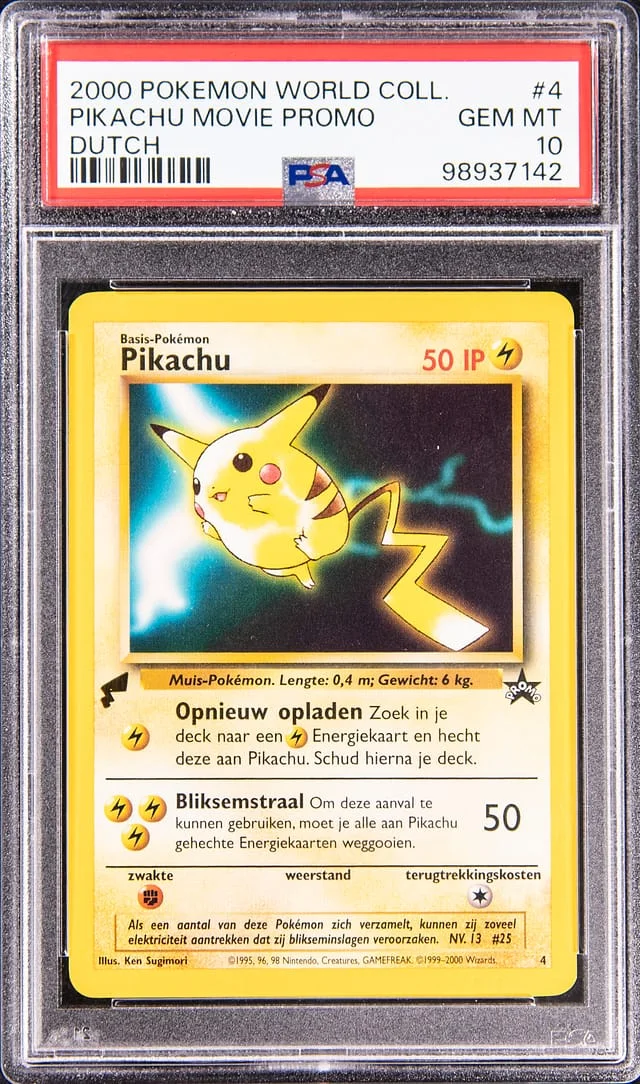 2000 Pokemon World Collection Dutch Movie Promo Pikachu #4 card image