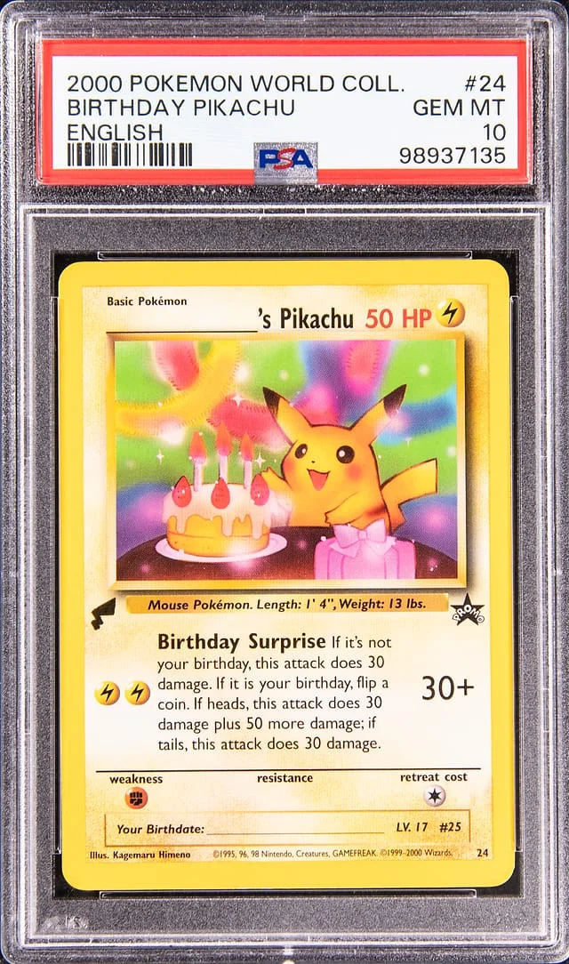 2000 Pokemon World Collection English Birthday Pikachu #24 card image