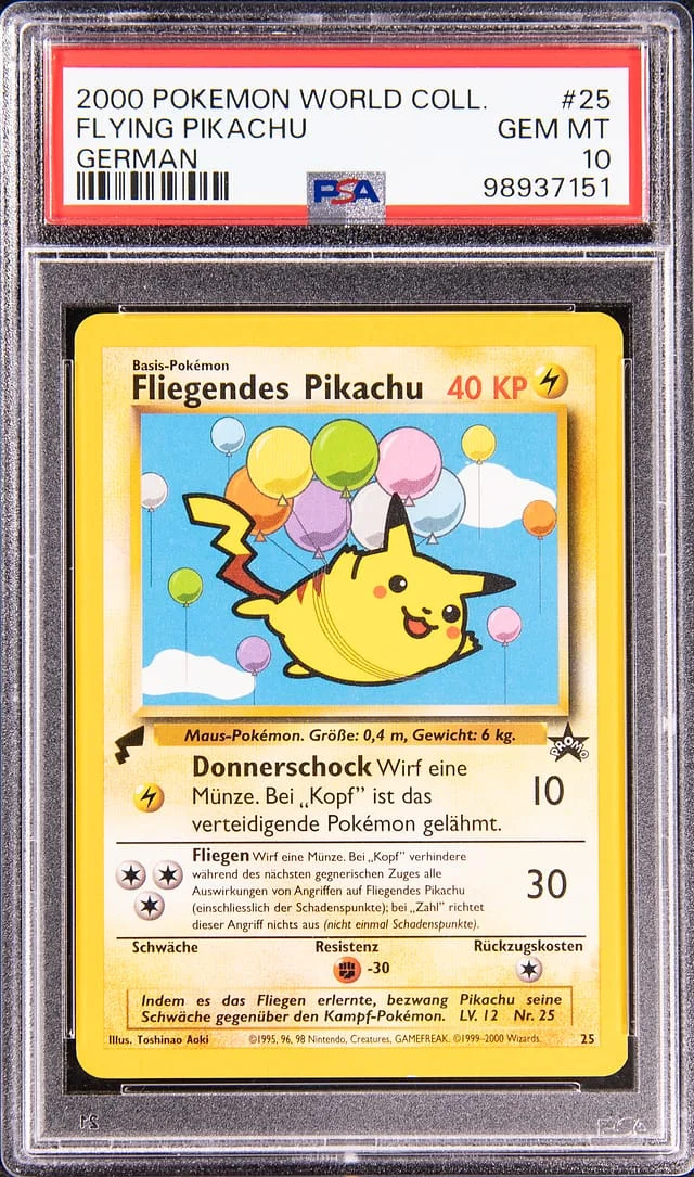 2000 Pokemon World Collection German Flying Pikachu #25 card image