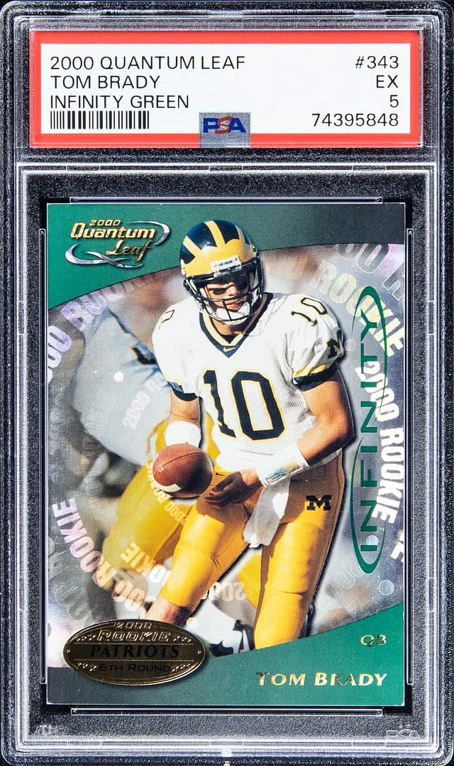 2000 Quantum Leaf Infinity Green Tom Brady #343 card image