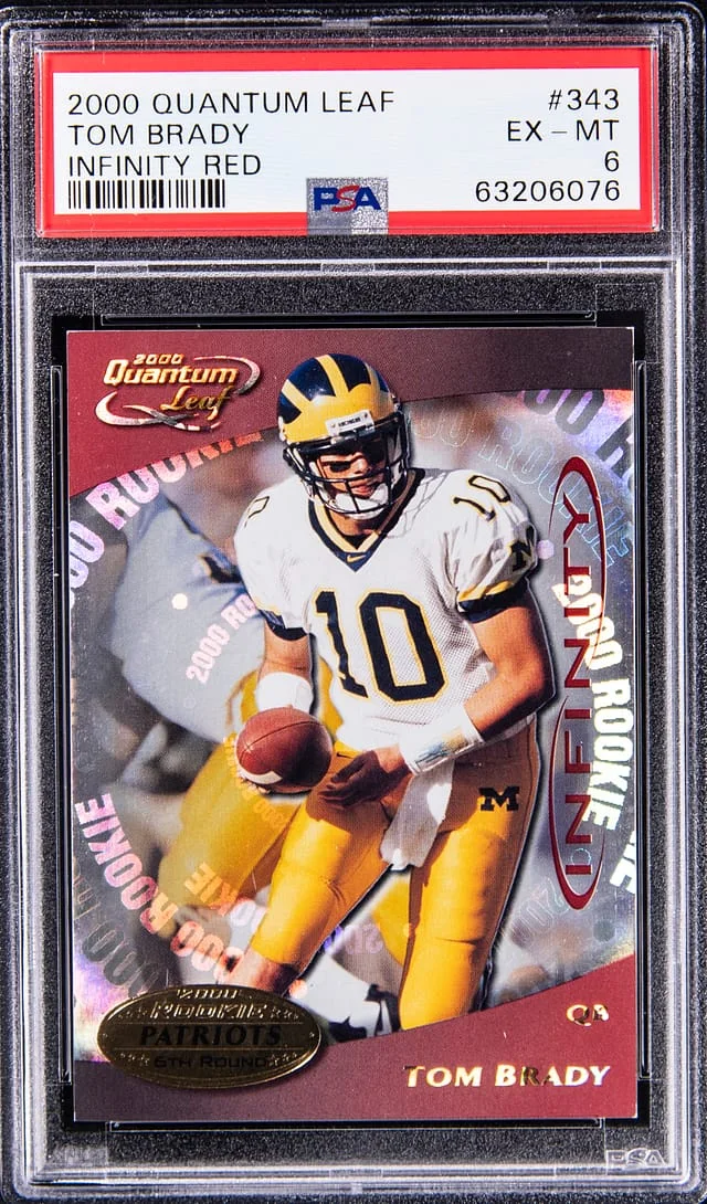2000 Quantum Leaf Infinity Red Tom Brady #343 card image