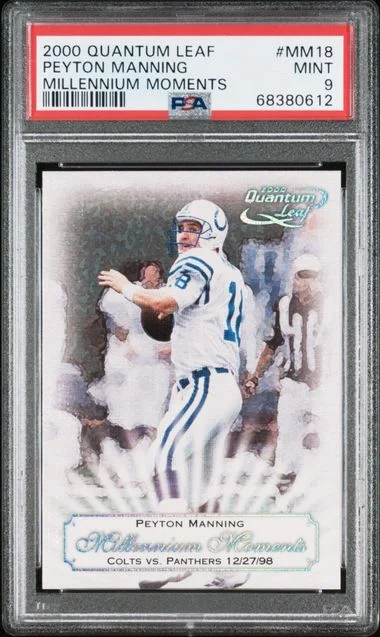 2000 Quantum Leaf Millennium Moments Peyton Manning #MM18 card image