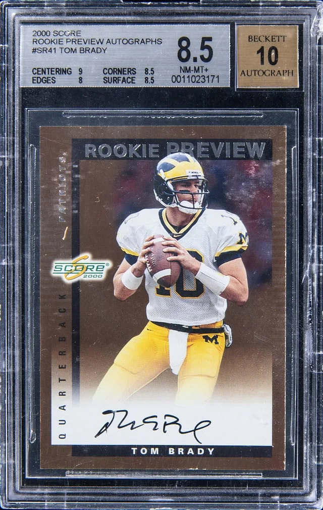 2000 Score 41 Tom Brady Preview Autographs #SR card image