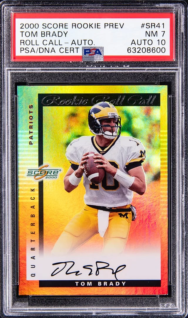 2000 Score Tom Brady Preview Roll Call Autograph #SR41 card image