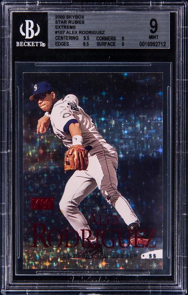 2000 SkyBox Alex Rodriguez Star Rubies Extreme #107SRE card image