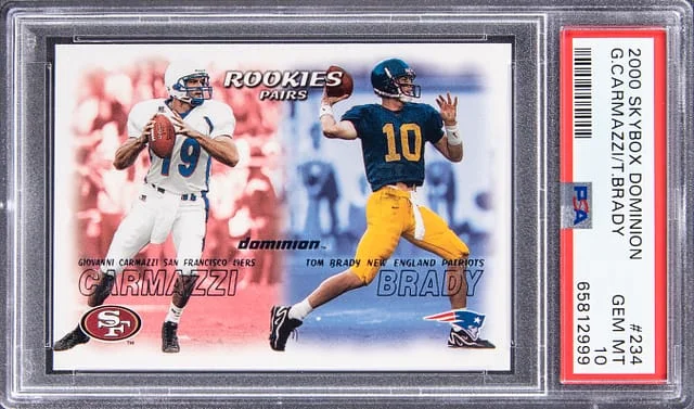 2000 SkyBox Dominion Giovanni Carmazzi, Tom Brady #234 card image