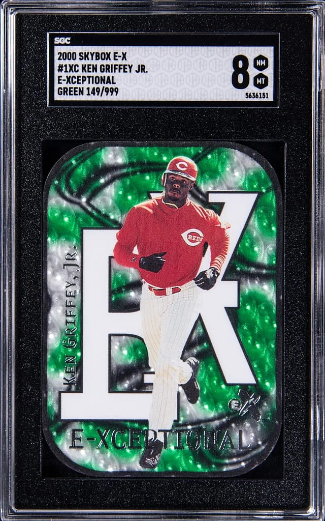 2000 SkyBox E-X Ken Griffey Jr. E-Xceptional Green #1XC card image