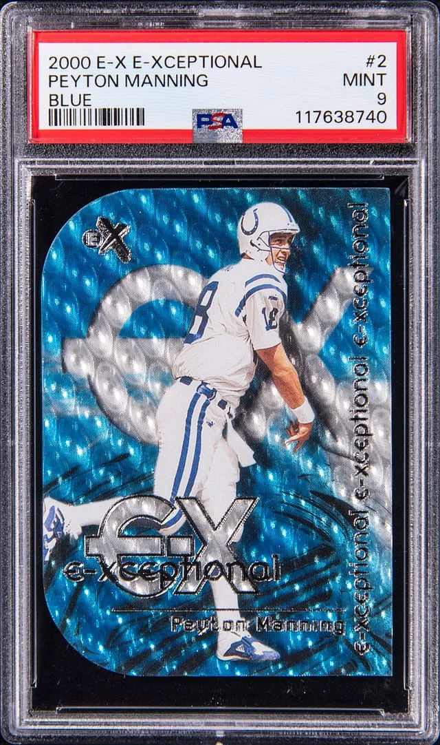 2000 SkyBox E-X Peyton Manning E-Xceptional Blue #2 card image
