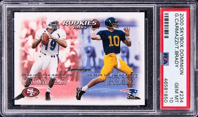 2000 SkyBox Giovanni Carmazzi/Tom Brady #234 card image