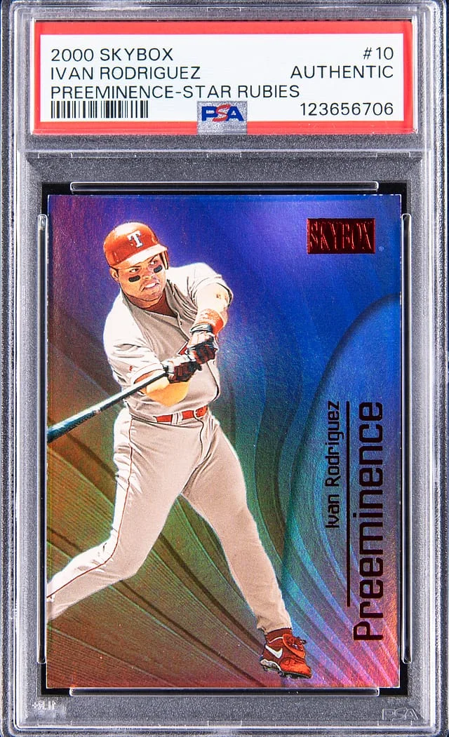 2000 SkyBox Ivan Rodriguez Preeminence Star Rubies #10 card image