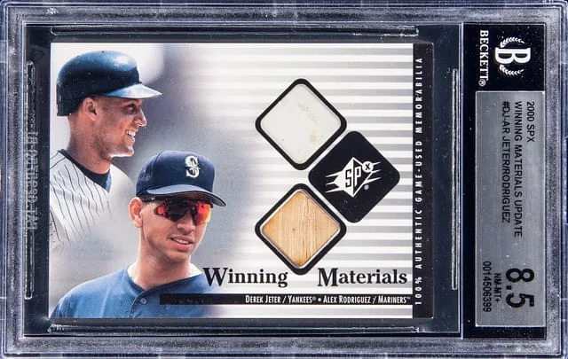 2000 SPx Derek Jeter, Alex Rodriguez Dual Winning Materials Update #DJ-AR card image