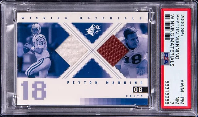 2000 SPx Peyton Manning Winning Materials #WM-PM card image