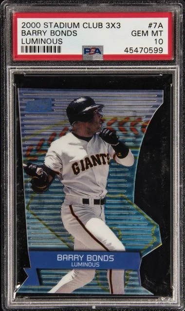 2000 Stadium Club Barry Bonds 3X3 Luminous #7A card image