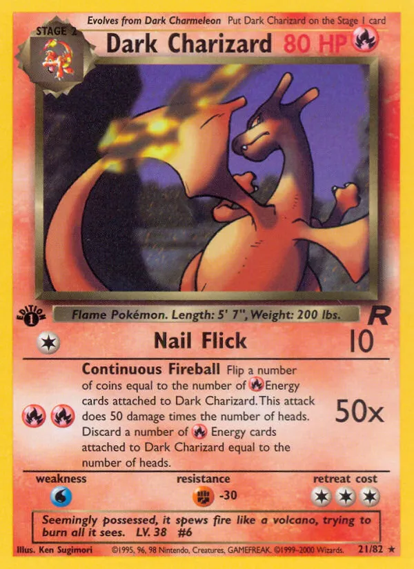 2000 Team Rocket Dark Charizard #21/82 Rare card image