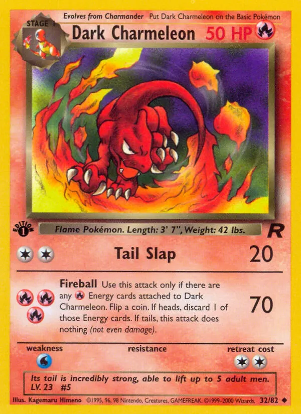 2000 Team Rocket Dark Charmeleon Uncommon #32/82 Uncommon card image
