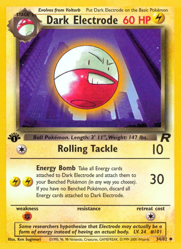 2000 Team Rocket Dark Electrode Uncommon #34/82 Uncommon card image